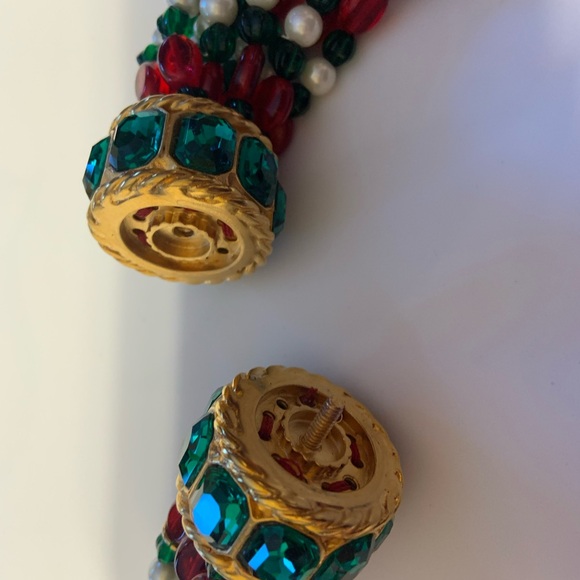 Frances Valentine Red and Green Beaded Necklace - Picture 4 of 4